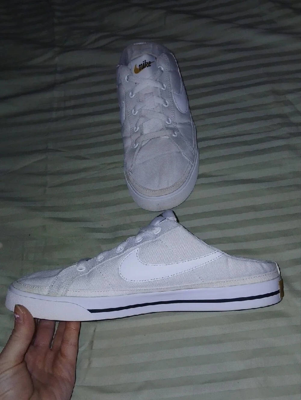 Nike Womens Court Legacy Mule White Canvas Sz: 9.5
